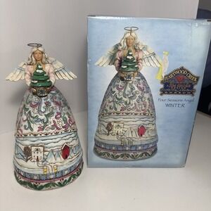 Jim‎ Shore Landscape Sleeps Winter Angel Figurine Heartwood Creek 9.5" Christmas